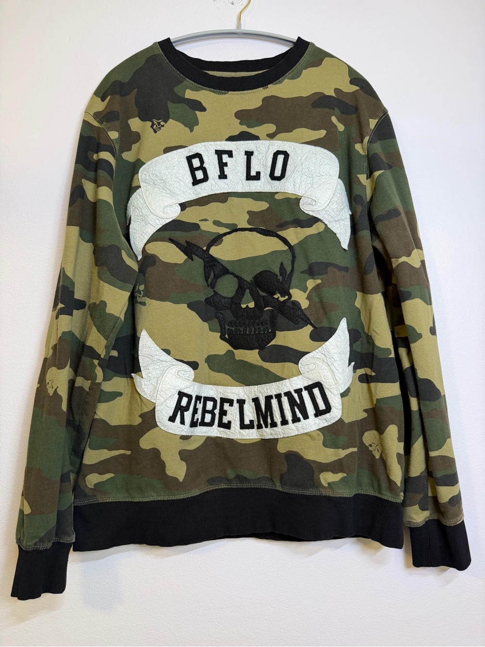 Buffalo David Bitton Men’s Camouflage Crewneck Sweater - Green, Black